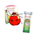 Meowijuana Lady Bug Bundle | Get Sprung Refillable Lady Bug Toy and Garden Pawty Catnip Blend | Promotes Play and Cat Health | Includes North American Organic Catnip