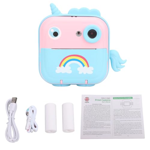 Cámara de impresión instantánea para niños con fotos HD 24MP y app móvil color azul y rosa 2