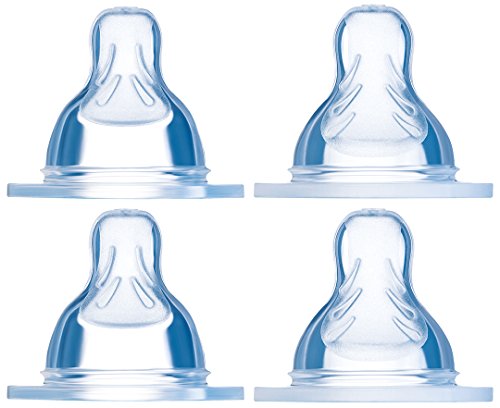 MAM Sauger Größe 2 + 3 im 4er Set, Flaschensauger (Durchflussrate mittel & schnell), weicher Trinksauger passend für alle MAM Flaschen/Trainer, ab 4+ Monate