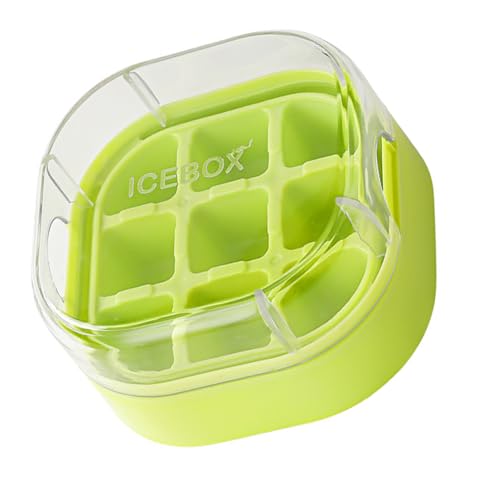 AOOOWER9つのキャビティと漏れのある蓋をしたシリコンアイスキューブトレイは、簡単に分解できますアイスメーカー家庭用キッチンツール