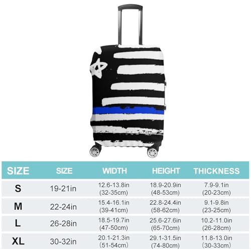 Anti Scratch Travel Luggage Cover American Blue Line Flag Pattern Elastic Washable Stretch Suitcase Protector Carry On Luggage Cover2