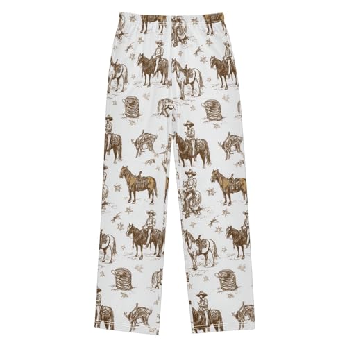 ZZXXB Funny Cowboys Boys Long Pants Soft Trousers Elastic Waist Kids Lounge Bottoms with Pockets S-XL