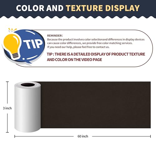 Image of ONine Leather Repair Patch,Leather Repair Tape, 3 x 60 inches Leather Repair Patch for Furniture,Vinyl Repair Kit,Leather Couch Patch,for Sofas, Furniture, Car Seats(Dark Brown-Fine Grain)