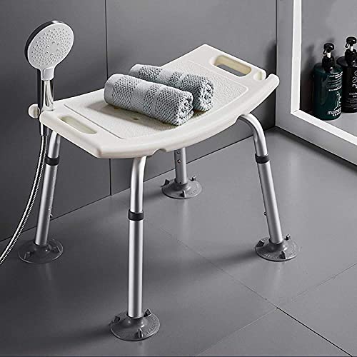 Chaise de douche réglable avec bras et tabouret de bain antidérapant pour senior - 2