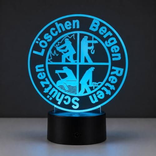Optechvisual Feuerwehr LED Tischlampe Geschenkidee für Feuerwehrmann & Feuerwehrfrau Freiweillige Feuerwehr Geschenk Kinder Nachtlicht Wohnungsdekoration & Leselampe 16 Farben dimmbar