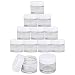 Beauticom High-Graded Quality 7 Grams/7 ML (Quantity: 24 Packs) Thick Wall Crystal Clear Plastic LEAK-PROOF Jars Container with White Lids for Cosmetic, Lip Balm, Lip Gloss, Creams, Lotions, Liquids