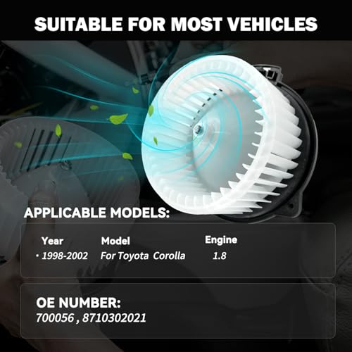 Image of 700056 AC Heater Blower Motor Fan Assembly Fit for Toyota Corolla 1998 1999 2000 2001 2002 8710302021