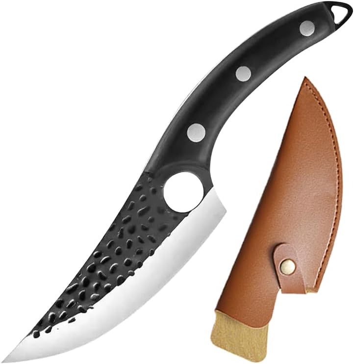 Cleaver Knife,Meat Cleaver 6 Inch Stainless Steel Hand-Forged Knife Kitchen Boning Knife Chef Cooking Knives Utility Knife Meat Cleaver Fruit Knife Wooden Handle (Color : FISH Cutter1PC)