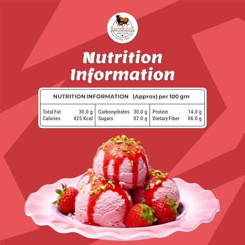 Image of Kamdhenu Gauveda Strawberry Ice Cream Mix Powder 150g - Instant Homemade Strawberry Ice Cream Premix | No Machine Needed | Eggless & 100% Vegetarian | Makes 500ml+ Soft Serve, Milkshake & Popsicle