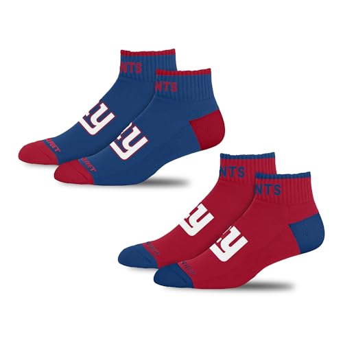 For Bare Feet NFL NEW YORK GIANTS Front and Center 2 Pack Team Colors Large