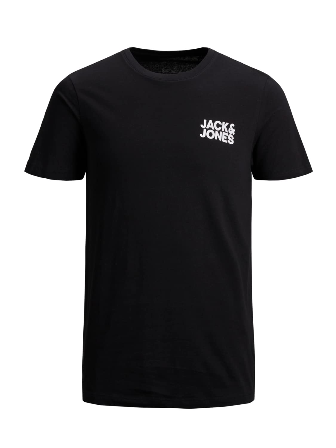 JACK & JONES NOS Men's Jjecorp Logo Tee Ss Crew Neck Ss19 Noos T-Shirt, Black (Black Detail: Slim Fit), Large