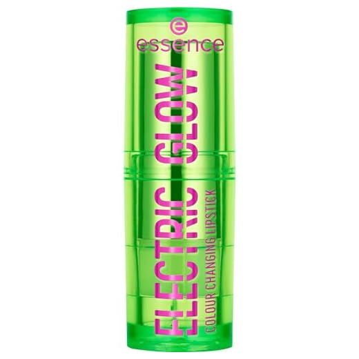 essence ELECTRIC GLOW colour changing lipstick, Transparent, pflegend, Expressergebnis, farbanpassend, natürlich, glänzend, vegan, ölfrei, ohne Alkohol, ohne Parabene, 1er Pack (3.2g)