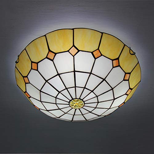 Lustre pour chambre à l'ambiance romantique plafonnier en verre rose et beige 16''