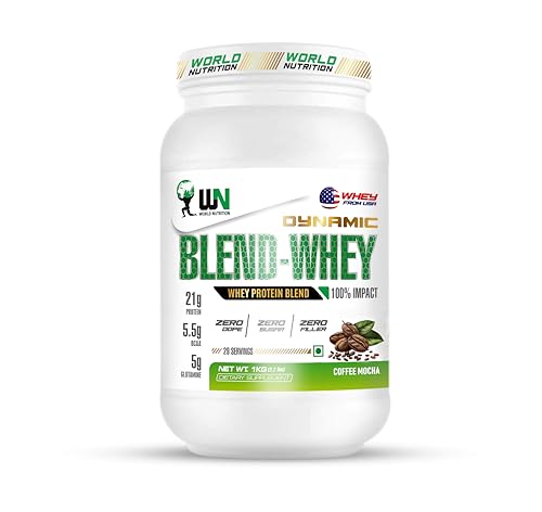 Image of Dynamic Blend Whey Protein | 21g Protein, 5.5g BCAA & 5g Glutamine | Muscle Building, Recovery, Lean Mass & Strength Support | Coffee Mocha Flavor - 1kg