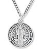 Caritas et Fides Bulk Pack of 10 - St. Benedict Medal Pendant - 1 1/4 Inch Silver Oxidized St. Benedict Medals for Necklace, Catholic Jewelry Made in Italy #4