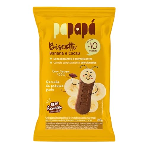 Kit c/ 12 Biscoito Infantil PAPAPÁ banana e cacau 60g
