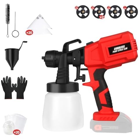 Geisofu Cordless Paint Sprayer, Airless Electric Spray Paint Gun for DEWALT 20V MAX Battery, HVLP 3 Patterns Easy to Clean, 800ml Container Stain Sprayer for House Painting (Batteries Not Included) Cover