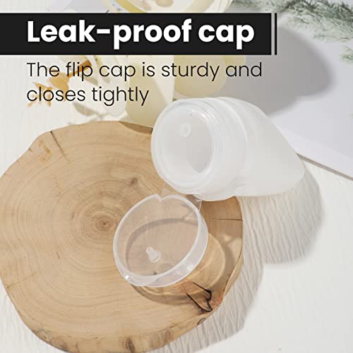 RONRONS Silicone Travel Bottles,1oz Mini Ketchup Squeeze Salad Dressing Sauce Bottles Small Leak Proof TSA Approved Container for Shampoo Conditioner Toiletries(4 Pieces3