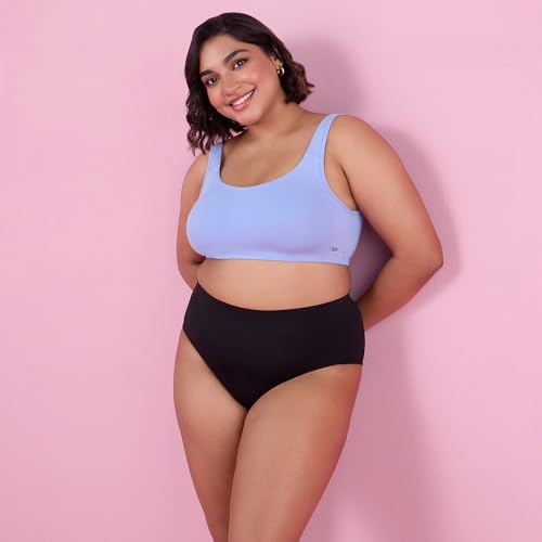 Image of NYKD NYB113 Cotton Non Padded Non Wired Full Coverage Slip On Everyday Bra Wide Straps Gentle Side Lift