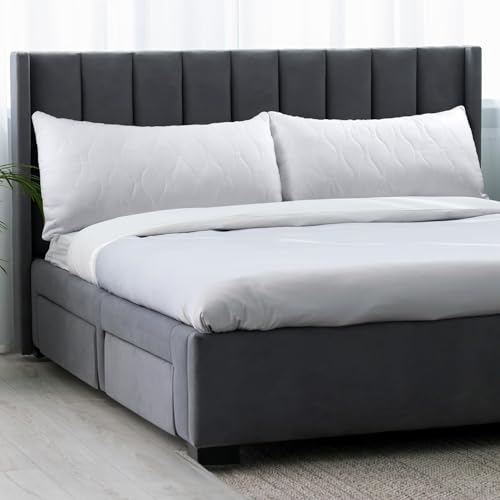 Utopia Bedding Kopfkissen 40x80 cm (2er Set), Gestepptes Kissen für Bett und als Dekokissen, Kissenfüllung, SofaKissen, Zierkissen für Couch (Weiß)