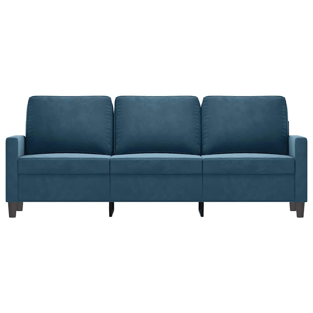 vidaXL Driezitsbank 180 cm fluweel blauw