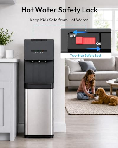 Image of Euhomy Self-Cleaning Water Dispenser, Bottom-Load Water Cooler, UV