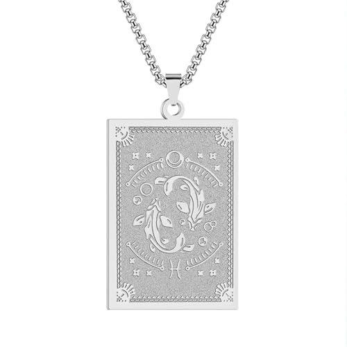Collier signe Poissons pour femme ne noircit pas pendentif zodiaque
