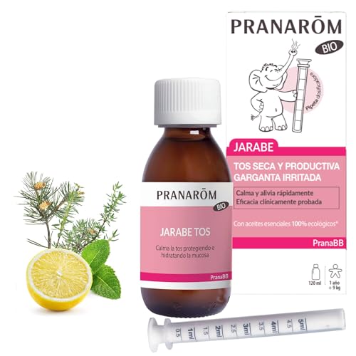 PRANARÔM - Pranabb - Jarabe Para La Tos Orgánico - Calma La Tos - Reduce Los Despertares Nocturnos - Dispositivo Médico - 120ml