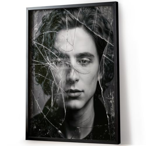 Affiche d'art Timothée Chalamet Tomaok - Poster impression photo noir et blanc moderne