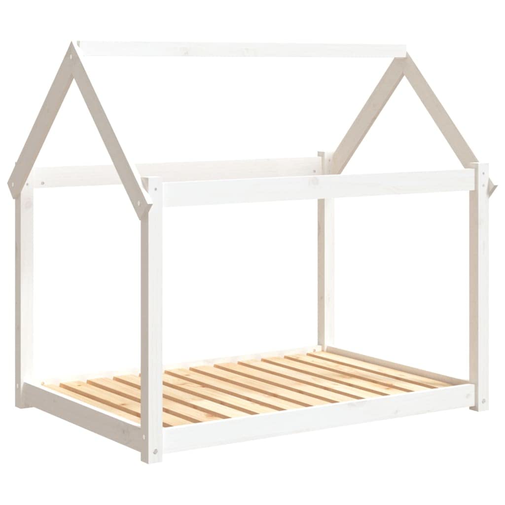 vidaXL Solid Wood Pine Dog Bed Indoor Wooden Pet Sofa Dog Seat Couch Frame Puppy Kennel Bed Pet Chair Couch Puppy Seat White 111x80x100 cm โ image 1