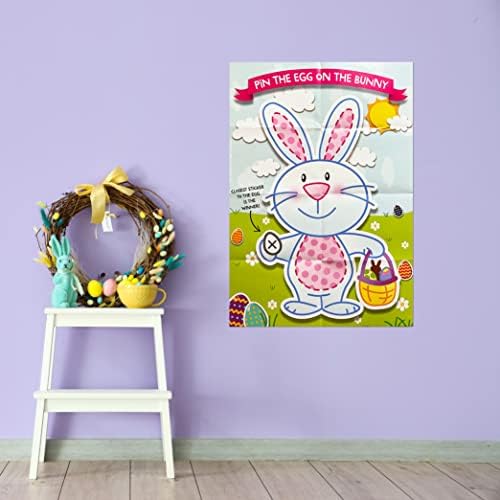 Easter Pin The Egg on Bunny Family Party Easter Game Activity for Kids Children - Up to 24 Players, Includes Chick Face Mask & 24 Easter Egg Stickers - Party Bag Filler, Party Favour Supplies - View 5