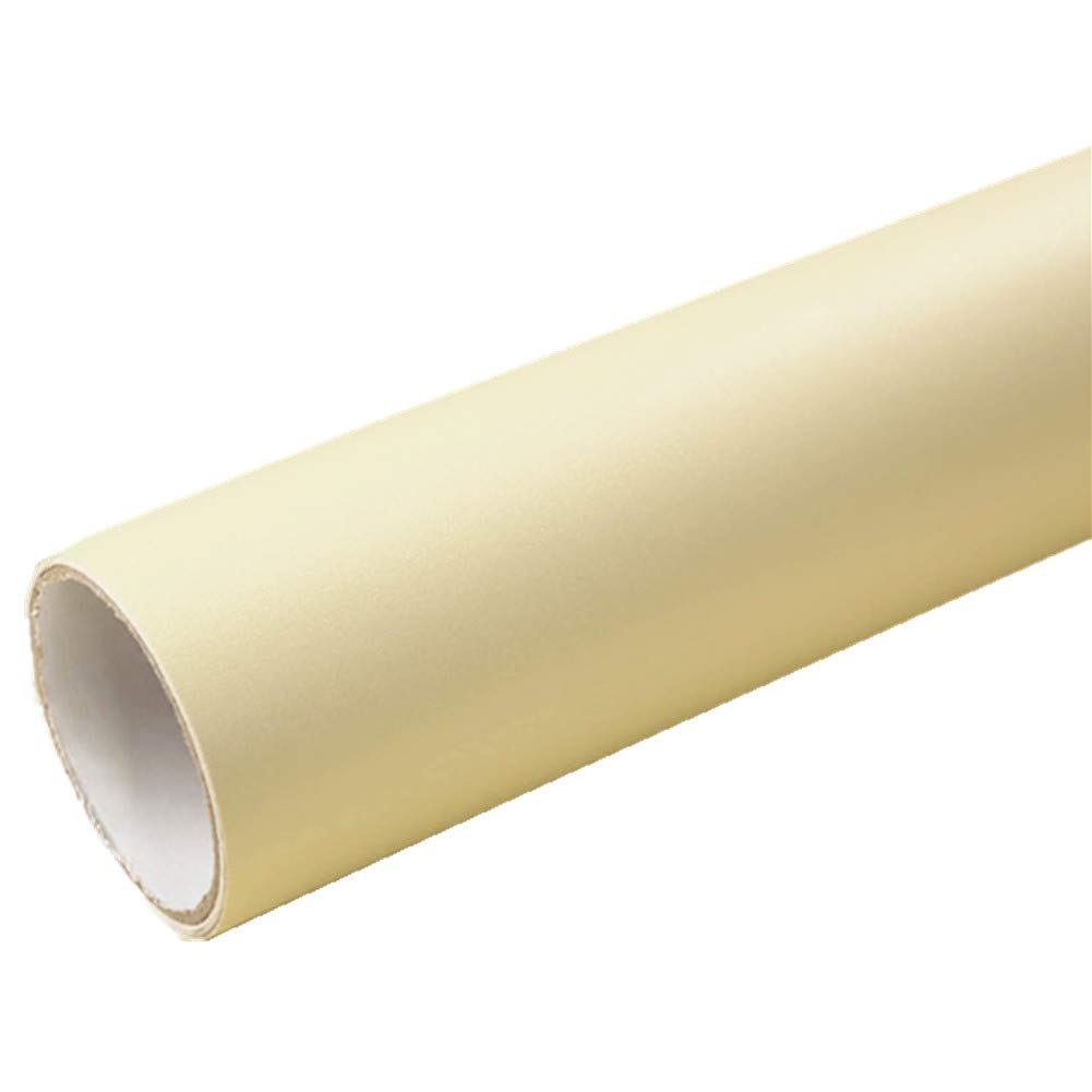 WDragon Solid Color Matte textured Vinyl Adhesive Paper Peel Stick Wallpaper Cabinet Drawer Dresser Shelf Liners Decal,40cm by 250cm (Cream White)