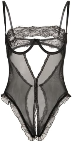 BIGFOX Lace Teddy Lingerie with Underwire Naughty Babydoll Bodysuit — 사진 2