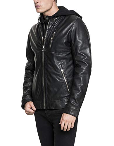 lamarque hooded leather jacket