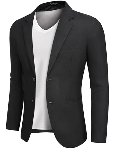 COOFANDY Mens Blazer Silm Fit Casual Lightweight Sports Coat Texture Tuxedo with Pockets