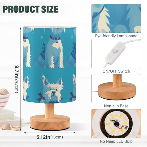 Lámpara de mesa Yuiboo azul con diseño infantil y puerto USB miniatura 3