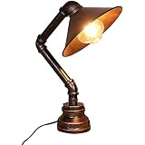 Table lamp Vintage Industrial Water Pipe Table Lamp Copper Rustic Bedside Desk Lamp (KUGUA1127)