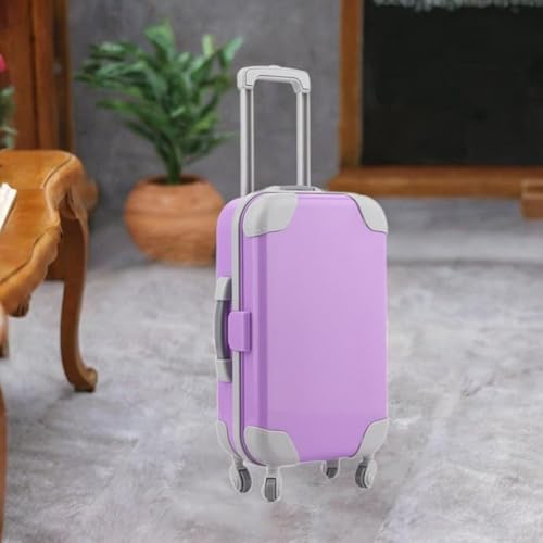 Doll Accessories Suitcase Openable Mini Trolley Case Fashion Luggage for 18 inch Doll Purple4