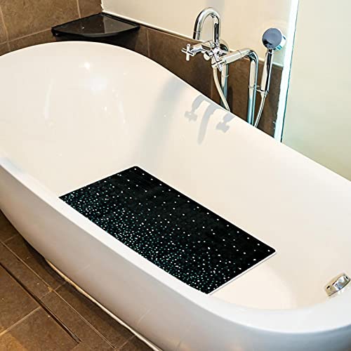 Tapis de douche antidérapant noir pour baignoire avec ventouses - 6