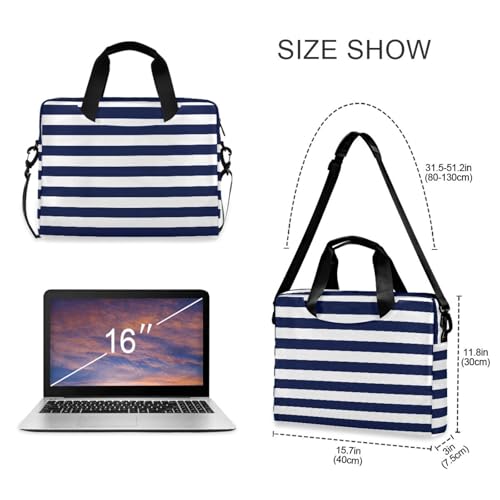 Bolso cruzado portátil para laptop 15.6" azul y blanco miniatura 5