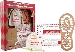 Christmas Eve Box Fillers For Kids Santa Evidence Kit - Santa Footprint Stencil With Snow - Santa Letter Certificate - Santa Reindeer Fur - Santa Glasses - Christmas Stocking Fillers -Xmas Decorations