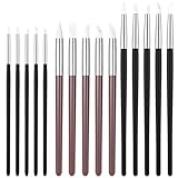 15 Pcs Silicone Paint Brush Rubber Tip Silicone Brushes for Resin Clay Sculpting Tools 5 Shapes Head Rubber Paint Pens Flexible Artist Color Shapers Brushes for Resin Carving Acrylic Paints DIY