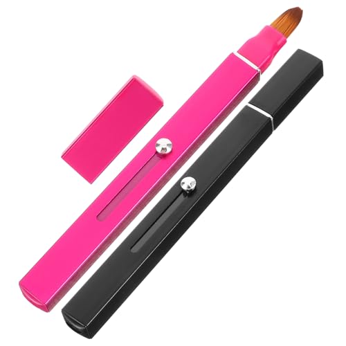 VICASKY Dual-ended Lip Brush Applicator for Retractable Lipstick Lip Gloss Tools Soft Gentle On- -go Makeup Travel-size Black