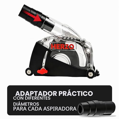 Miniatura 4 de Herzo 115 125mm Guía De Corte Con Racor,Caperuza De Aspiración Con Cepillo De Amoladora Angular