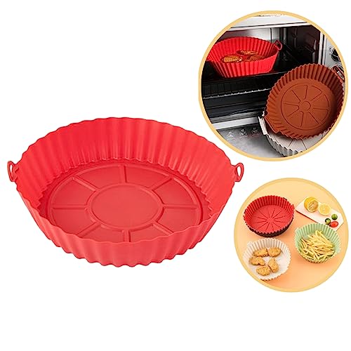 Forma Cesto De Silicone Reutilizável Para Fritadeira Elétrica Para Airfryer Livre de BPA Vermelho 18