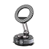 スマホホルダー 車 マグネット スマホスタンド 真空ゲル吸盤 N52磁石 強磁力 安定性 360°回転 片手操作 折りたたみ式 亜鉛合金素材 Mag-safe 多機種/多車種対応