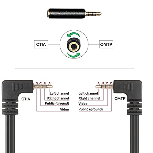 3.5Mm To Rca Av Camcorder Video Cable,3.5Mm Male To 3Rca Male Plug Stereo Audio Video Aux Cable For Camcorder, Tv, Speakers,Home Theater (3.5 Elbow To 3Rca With Shield 5Ft) #TOP5