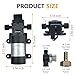 HUILING DC 12V Diaphragm Pump, Self-Priming Pump with Filter Quick Connection Terminal, 1.2 GPM 100 PSI Pressure Switch Adjustable Spray Pump, Suitable for RV Camping Shower Garden