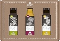 Ölmühle Solling Set Essig und Öl, bio, 3 x 100 ml Flaschen, Inhalt: Holunderblütenbalsamessig, Haselnussöl