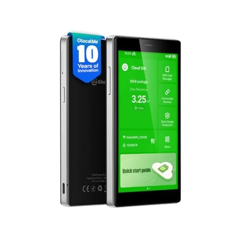 GlocalMe G4 Pro 4G LTE Mobile Hotspot with Global 1GB Data, Portable WiFi Hotspot for Travel in 200+ Countries, 5" Touch Screen Hotspot Device, No SIM